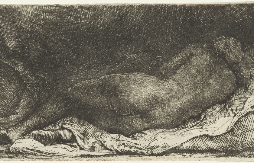 Rembrandt van Rijn, Ležící ženský akt („La Négresse couchée“), 1658, Národní galerie Praha.