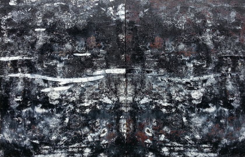 Patrik Hábl: Black Composition III. Olej na plátně, 120 x 184 cm, 2014-15.