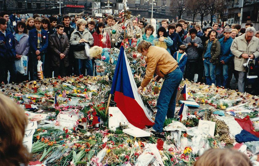 Václav Havel na Václavském náměstí v listopadu 1989. Foto: MD. CC BY-SA 3.0