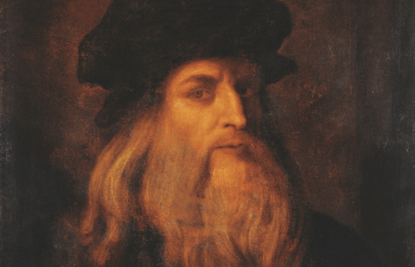 Údajný autoportrét Leonarda da Vinci (výřez). Wikimedia Commons.