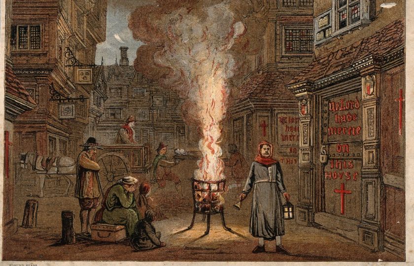 Edmund Evans: Přineste své mrtvé. Ulice za velkého moru v Londýně, 1665. CC BY 4.0.
