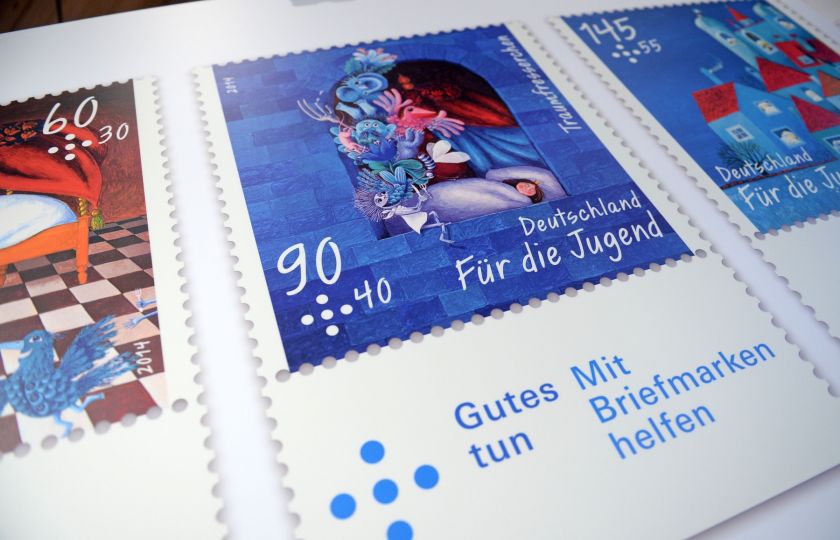 Postavy z knížky O Snožroutkovi se v roce 2014 dostaly i na německé známky. Foto: Profimedia