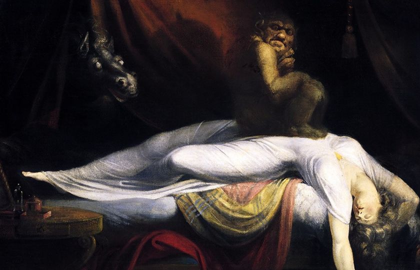 Henry Fuseli: Noční můra, 1781, olej na plátně (výřez), Institut umění v Detroitu