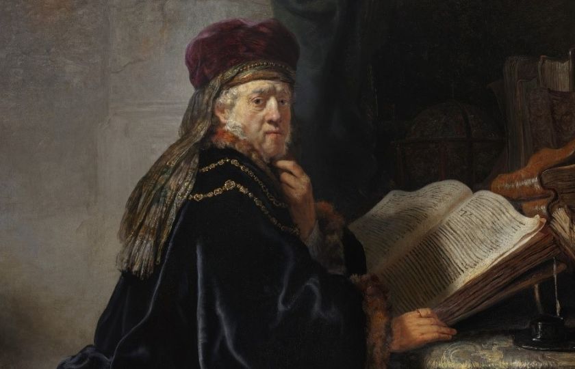 Rembrandt Harmenszoon van Rijn, Učenec ve studovně (výřez), 1634, NGP.