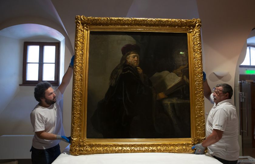 Rembrandt: Učenec ve studovně. Foto: Lukáš Havlena, Národní galerie Praha.