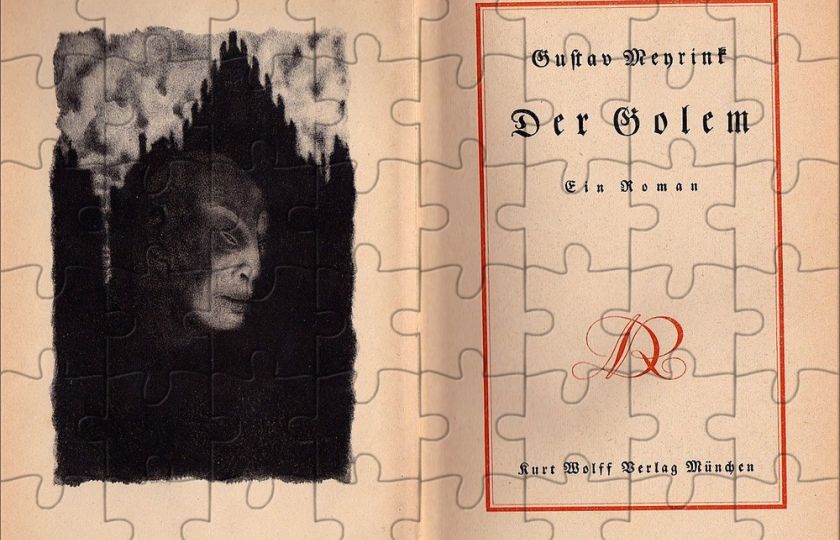 Gustav Meyrink: Der Golem, Titelblatt, 1915. Wikimedia Commons.